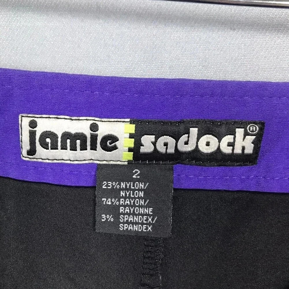 Jamie Sadock Skort Size 2 Silver Disc Studded Stretch Pockets Golf Pickleball - Picture 8 of 14
